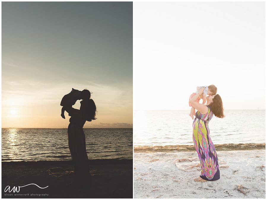mom kissing baby in Tampa Bay with Alison Winterroth Photography.