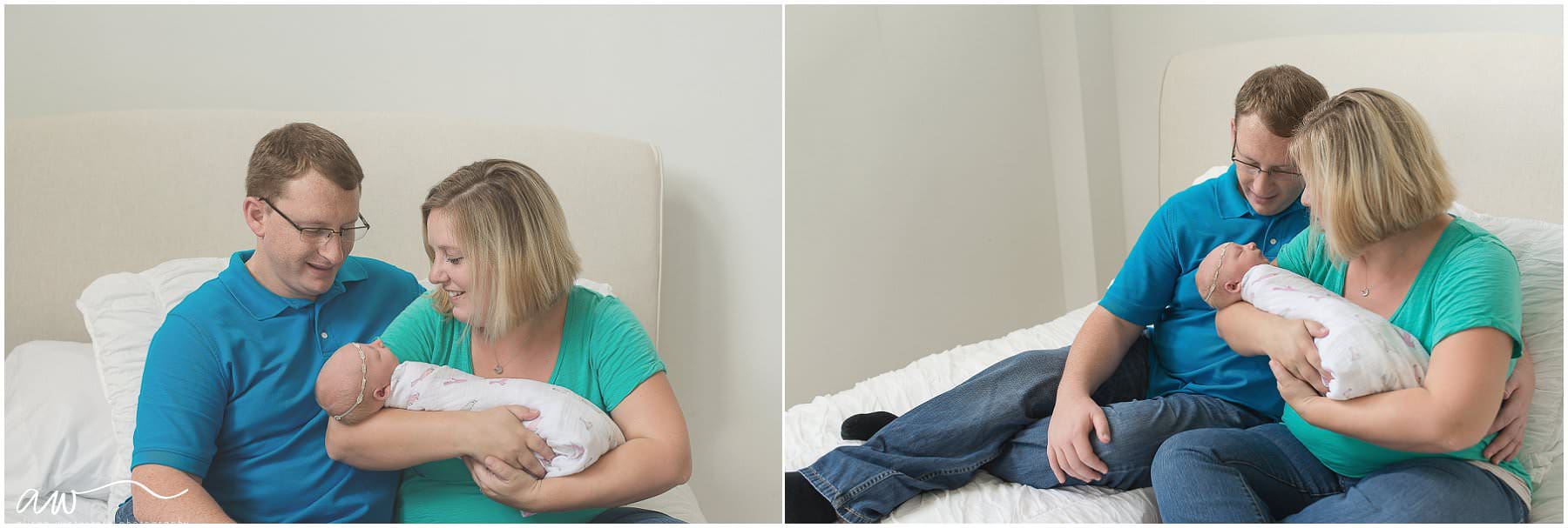 group family shot of a newborn and her family.