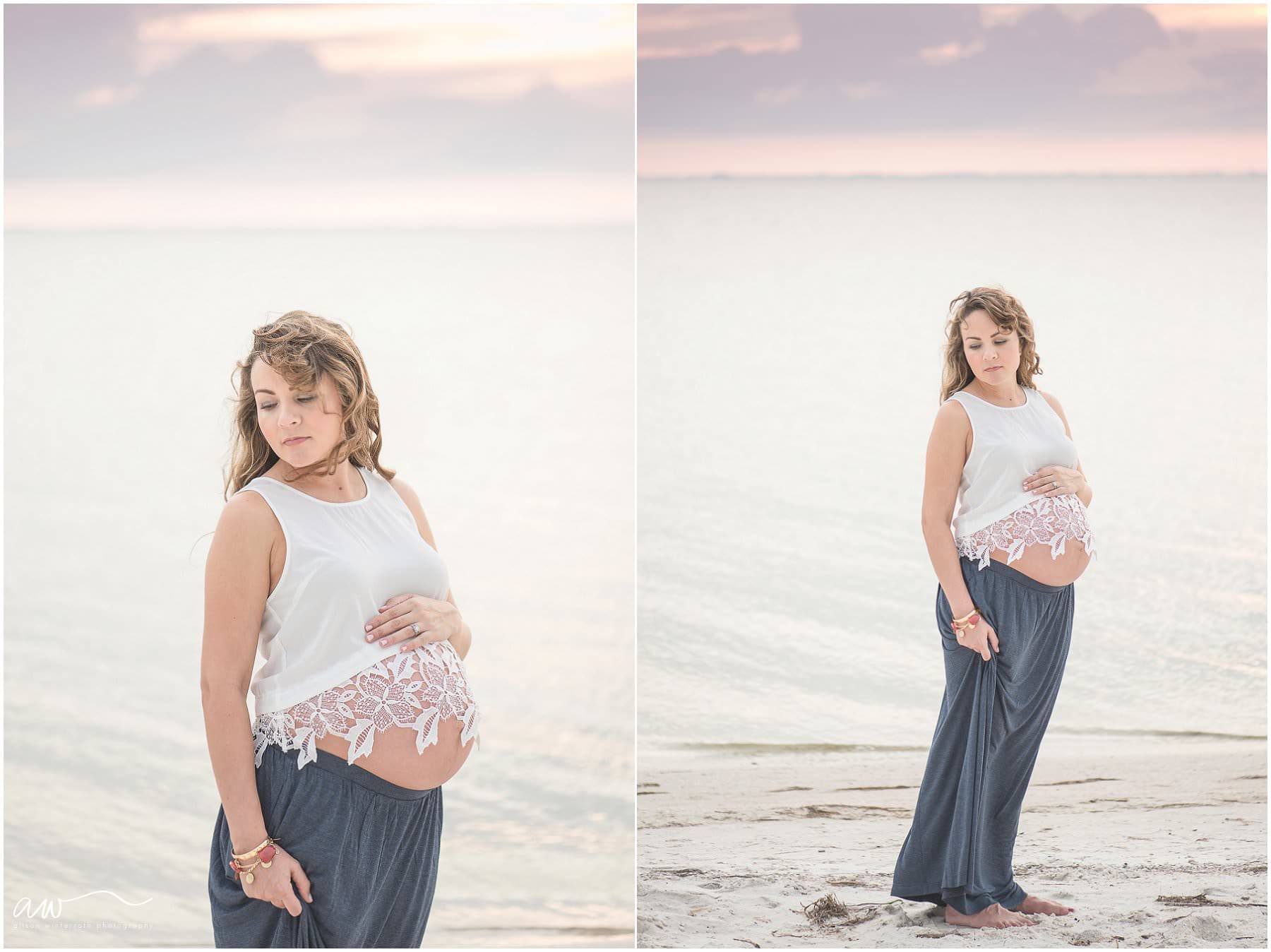 Beach maternity photography