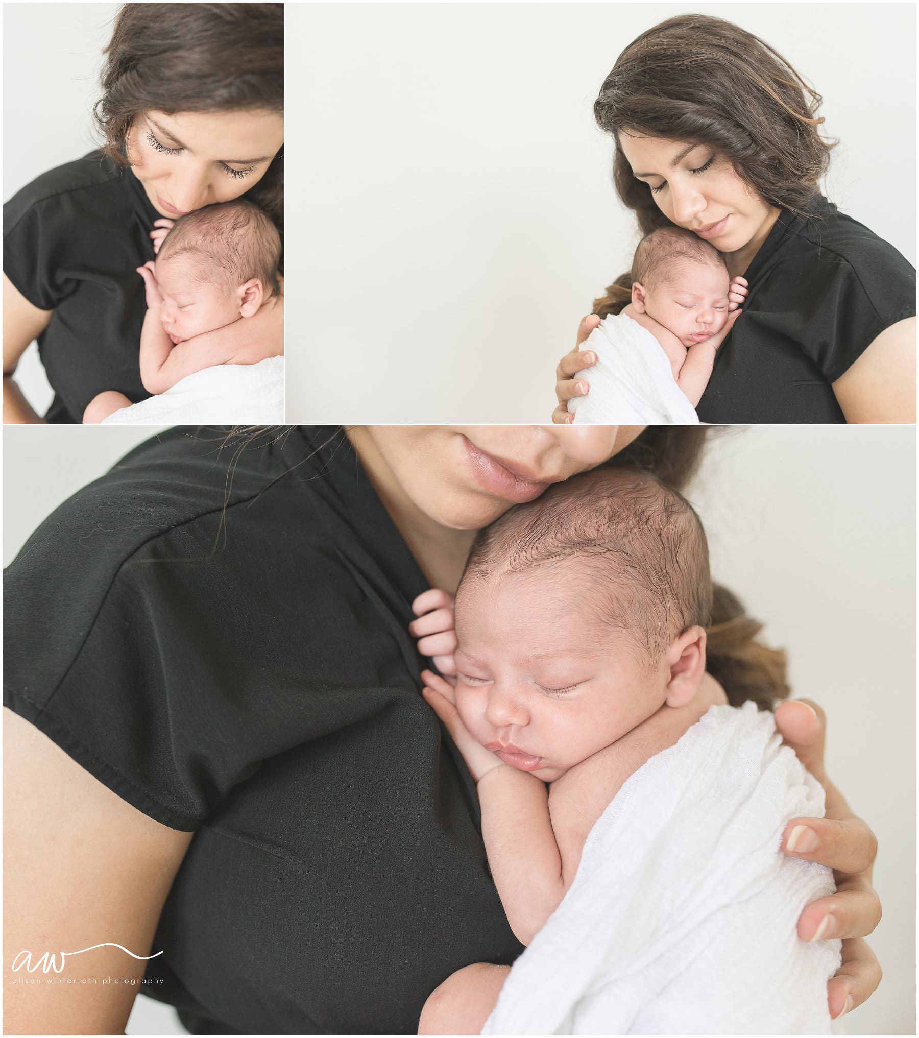 A baby girl is held by her beautiful mother { South Tampa's Newborn Photographer Alison Winterroth}