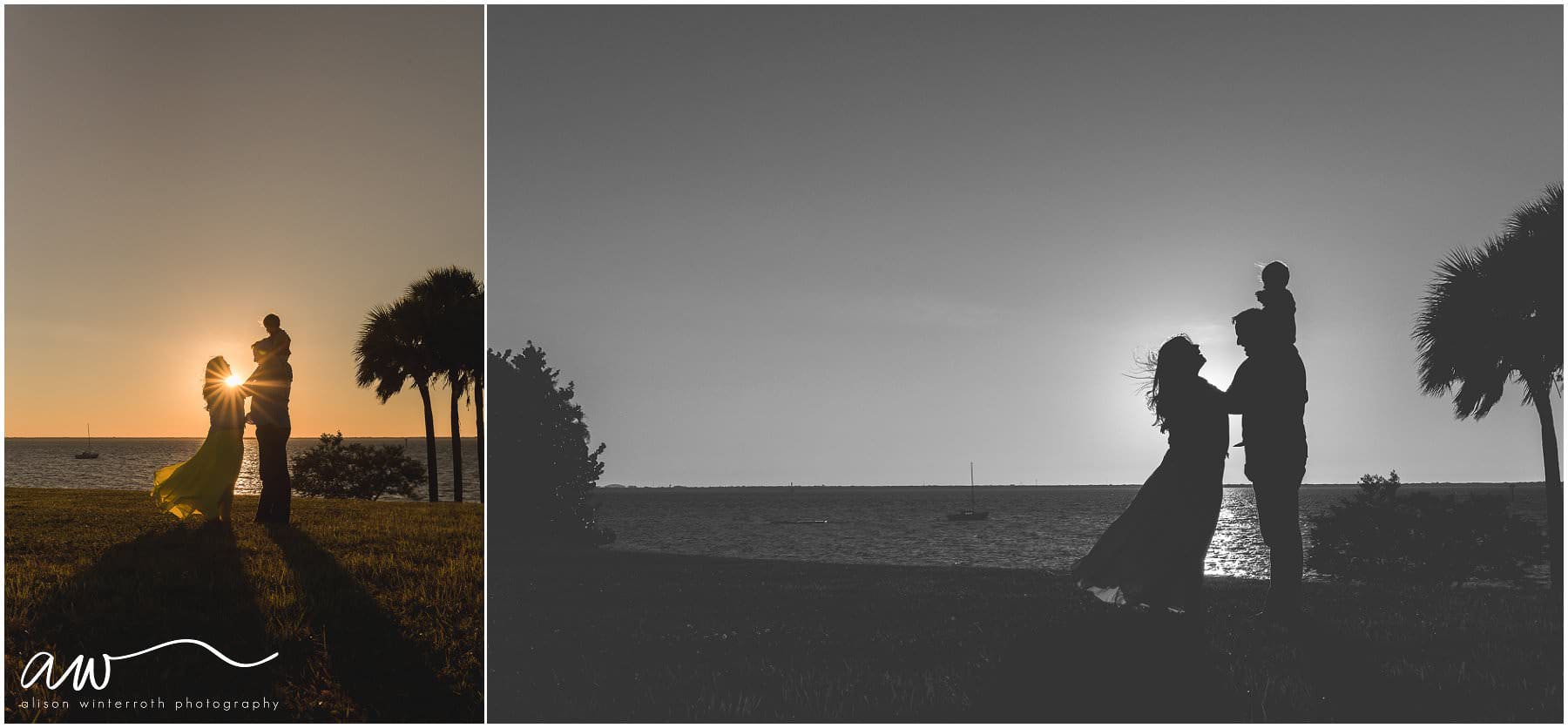 Beach Silhouette Photographer, Beach Photographer for Families, #1 Family Photographer In Tampa Bay, Silhouette Family Photography