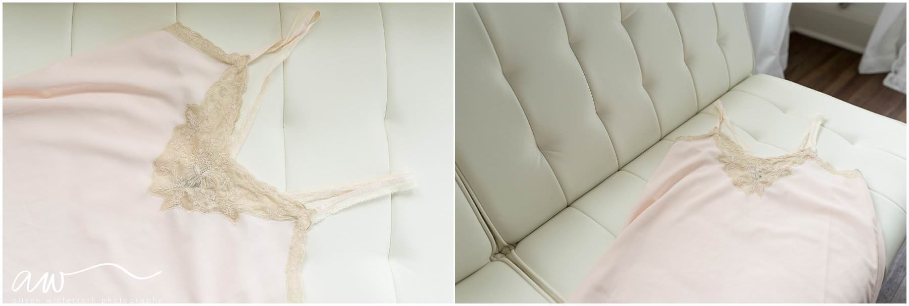 a light pink nightgown used for maternity sessions