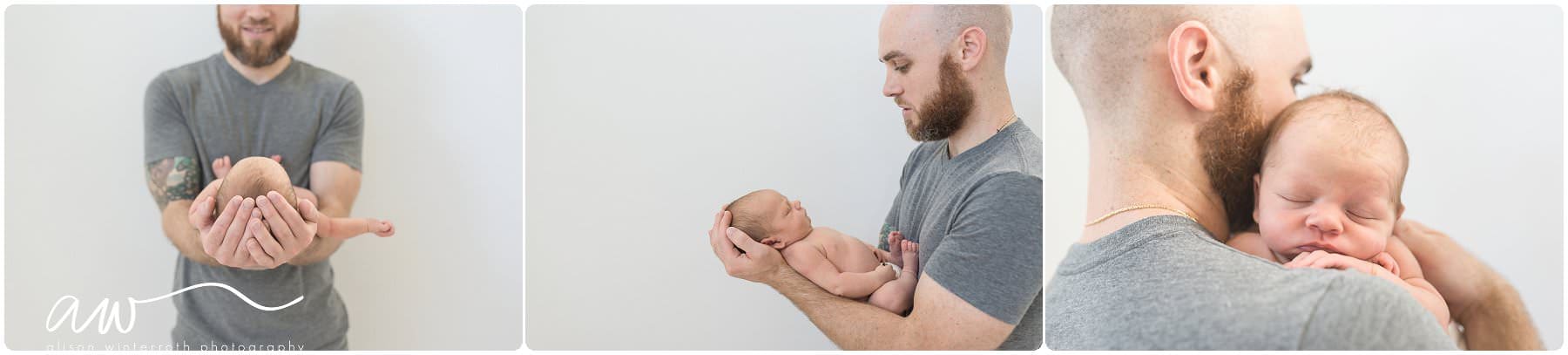A father holding his son in his arms