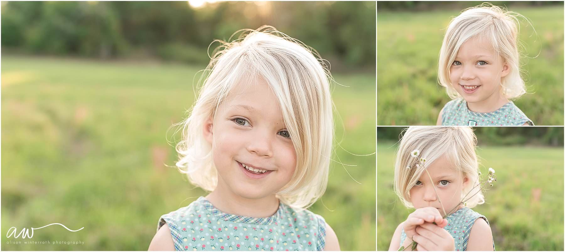 A sweet blonde four year old girl