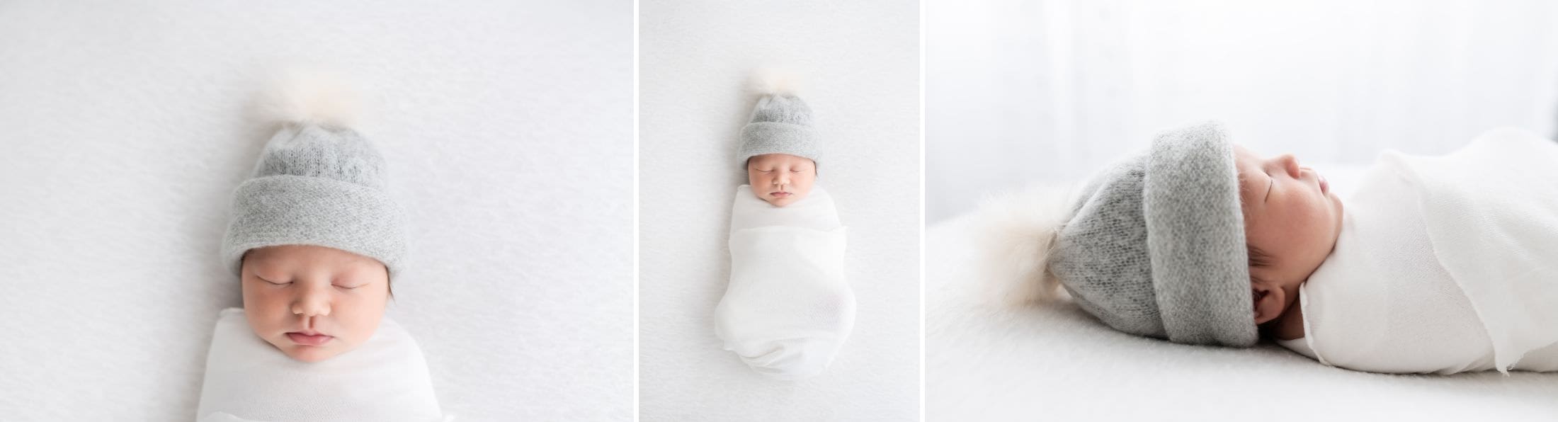 A baby sleeping all swaddled