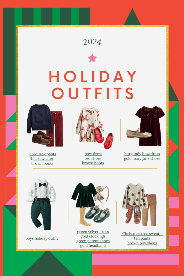 collage of holiday outfits for 2024