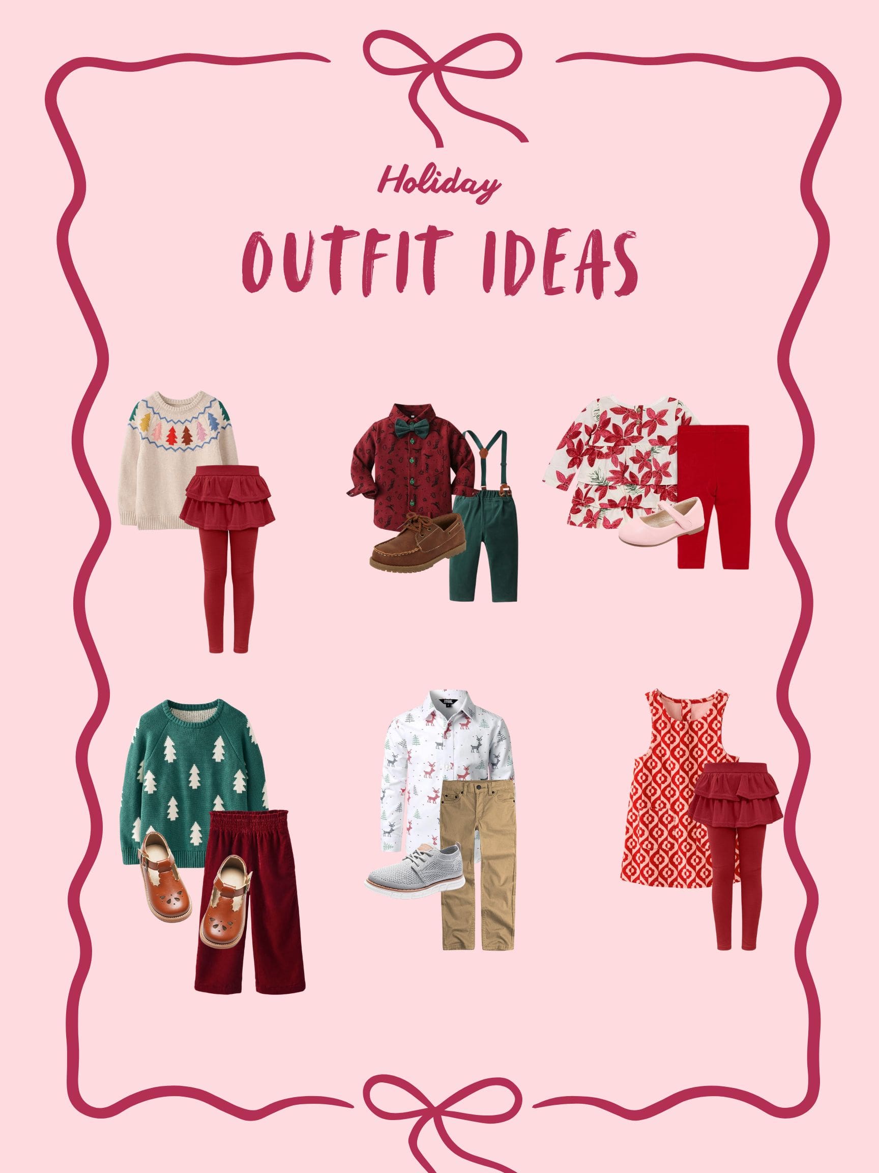 outfit collage for 2025 Santa Photographs