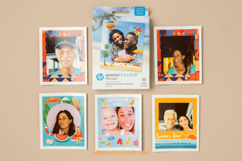 five images taken with the hp sprocket photobooth